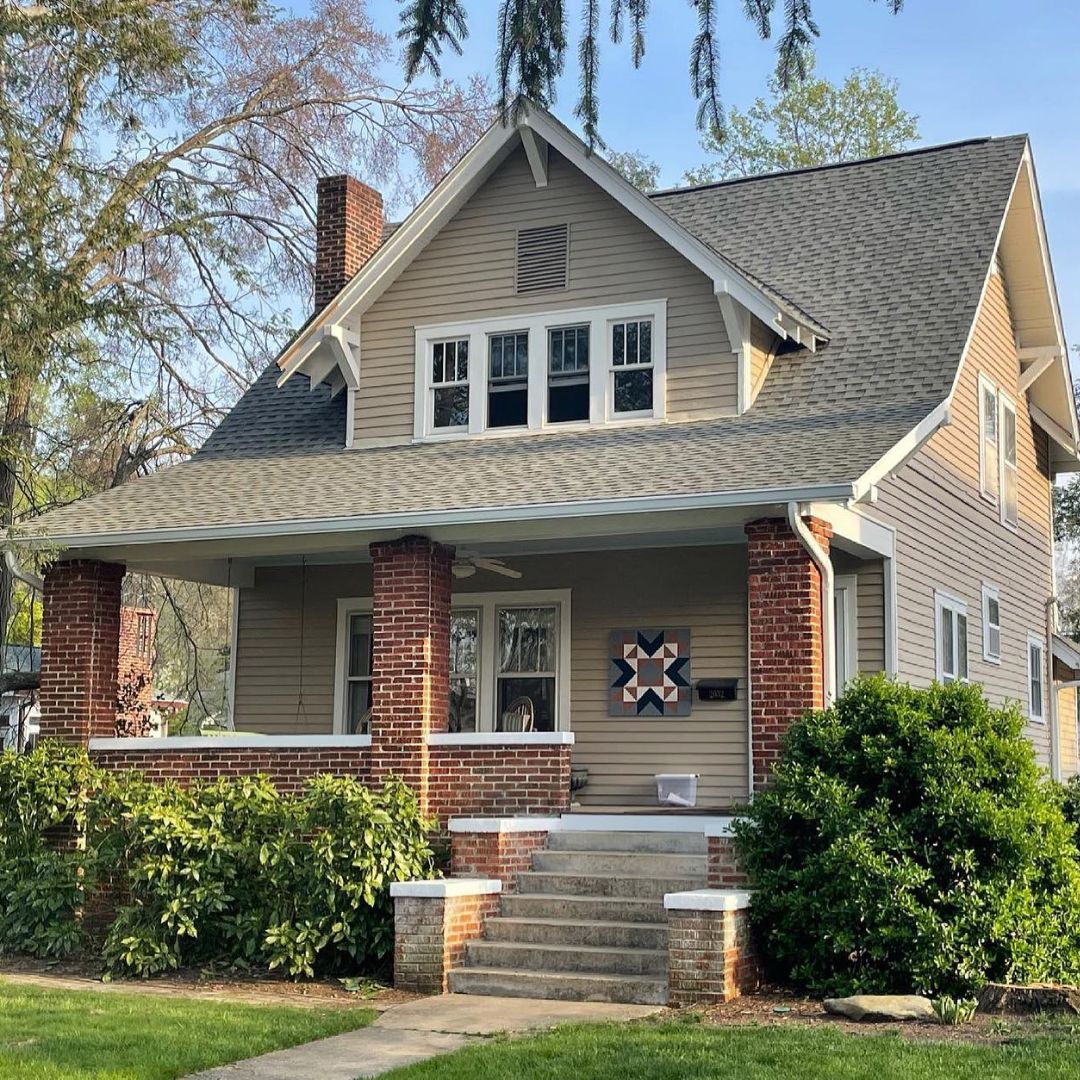 Roofing done on beautiful house