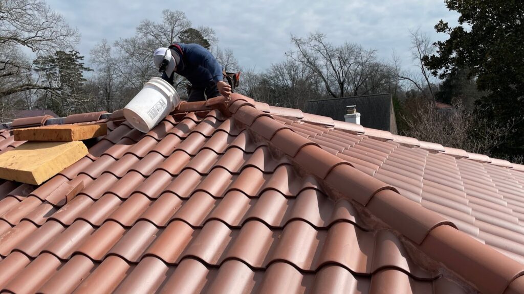 Shingle roofing installing by roofers